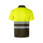 VL CUPID. Polo piqu&eacute; bicolore (160g/m&sup2;) &agrave; manches courtes, en polyester (100%) - Vert kaki/Jaune