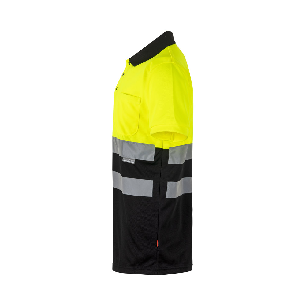 VL CUPID LARGE. Polo bicolore bird-eye (160g/m²) con maniche corte, in poliestere (100%)