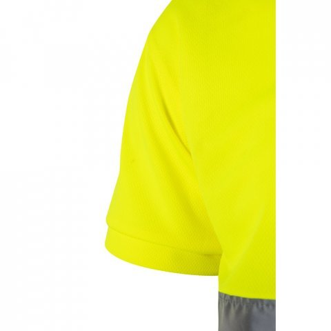 VL CUPID LARGE. Polo bicolore (160g/m&sup2;) &agrave; manches courtes, en polyester (100%) - Noir/Jaune