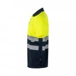 VL CUPID LARGE. Polo bicolore (160g/m&sup2;) &agrave; manches courtes, en polyester (100%) - Bleu marine/Jaune