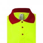 VL CUPID LARGE. Polo bicolore (160g/m&sup2;) &agrave; manches courtes, en polyester (100%) - Rouge/Jaune