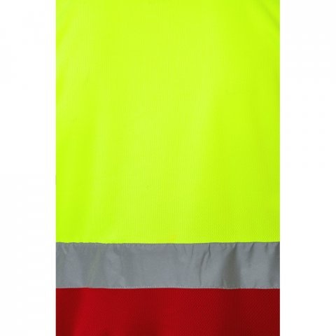 VL CUPID LARGE. Polo bicolore (160g/m&sup2;) &agrave; manches courtes, en polyester (100%) - Rouge/Jaune