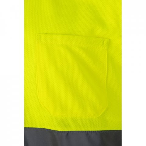 VL CUPID LARGE. Polo bicolore (160g/m&sup2;) &agrave; manches courtes, en polyester (100%) - Gris/Jaune