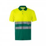 VL CUPID LARGE. Polo bicolore (160g/m&sup2;) &agrave; manches courtes, en polyester (100%) - Vert/Jaune
