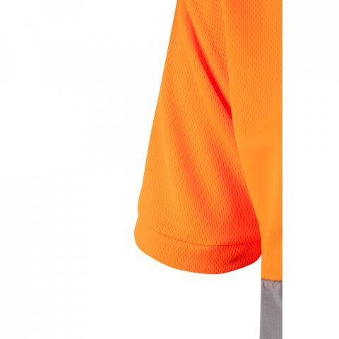 VL CUPID LARGE. Polo bicolore (160g/m&sup2;) &agrave; manches courtes, en polyester (100%) - Bleu marine/Orange