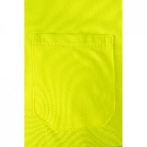 VL CUPID LARGE. Polo bicolore (160g/m&sup2;) &agrave; manches courtes, en polyester (100%) - Vert kaki/Jaune