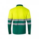 VL VULCAN. Dvoubarevn&aacute; poloko&scaron;ile z ptač&iacute; perspektivy (160 g/m&sup2;) s dlouh&yacute;m ruk&aacute;vem, z polyesteru (100 %) - Zelen&aacute;/Žlut&aacute;