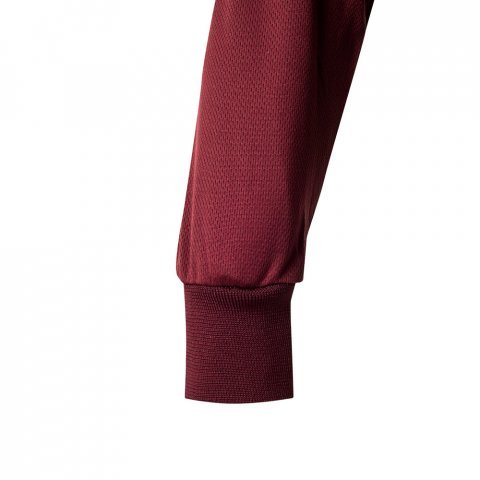 VL VULCAN. Dvoubarevn&aacute; poloko&scaron;ile z ptač&iacute; perspektivy (160 g/m&sup2;) s dlouh&yacute;m ruk&aacute;vem, z polyesteru (100 %) - Bord&oacute;/Žlut&aacute;