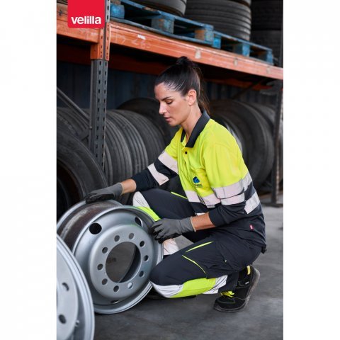 VL VULCAN. Dvoubarevn&aacute; poloko&scaron;ile z ptač&iacute; perspektivy (160 g/m&sup2;) s dlouh&yacute;m ruk&aacute;vem, z polyesteru (100 %)