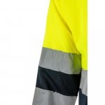 VL VULCAN LARGE. Zweifarbiges Poloshirt im Bird-Eye-Design (160g/m&sup2;) mit langen &Auml;rmeln, aus Polyester (100%) - Marineblau/Gelb