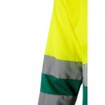 VL VULCAN LARGE. Zweifarbiges Poloshirt im Bird-Eye-Design (160g/m&sup2;) mit langen &Auml;rmeln, aus Polyester (100%) - Gr&uuml;n/Gelb