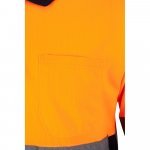VL VULCAN LARGE. Zweifarbiges Poloshirt im Bird-Eye-Design (160g/m&sup2;) mit langen &Auml;rmeln, aus Polyester (100%) - Marineblau/Orange