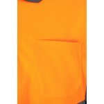 VL VULCAN LARGE. Zweifarbiges Poloshirt im Bird-Eye-Design (160g/m&sup2;) mit langen &Auml;rmeln, aus Polyester (100%) - Grau/Orange