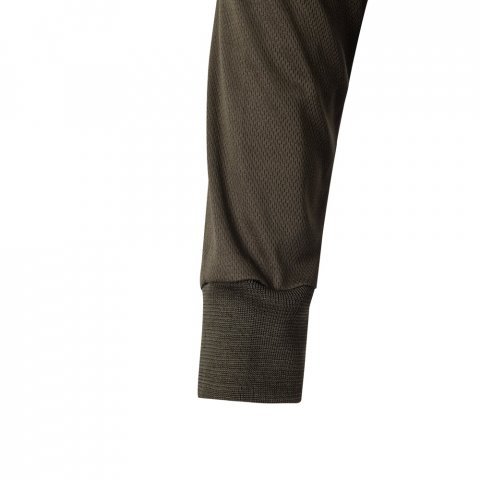 VL VULCAN LARGE. Zweifarbiges Poloshirt im Bird-Eye-Design (160g/m&sup2;) mit langen &Auml;rmeln, aus Polyester (100%) - Khaki/Gelb