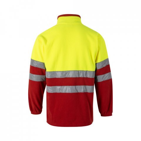 VL EROS. Casaco polar bicolor (280g/m&sup2;), em poli&eacute;ster (100%) - Vermelho/Amarelo