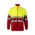 VL EROS. Casaco polar bicolor (280g/m&sup2;), em poli&eacute;ster (100%) - Vermelho/Amarelo