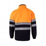 VL EROS. Casaco polar bicolor (280g/m&sup2;), em poli&eacute;ster (100%) - Azul marinho/Laranja