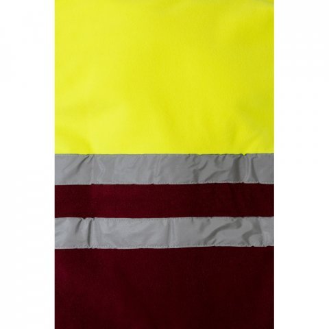 VL EROS. Casaco polar bicolor (280g/m&sup2;), em poli&eacute;ster (100%) - Bordeaux/Amarelo