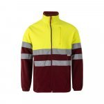 VL EROS. Casaco polar bicolor (280g/m&sup2;), em poli&eacute;ster (100%) - Bordeaux/Amarelo