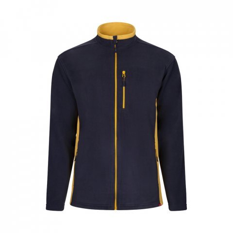 VL GERAS. Casaco polar bicolor (220g/m&sup2;) em poli&eacute;ster (100%) - Azul marinho/Amarelo