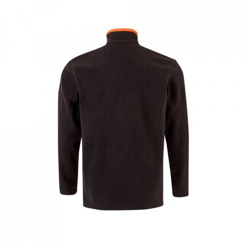VL GERAS. Casaco polar bicolor (220g/m&sup2;) em poli&eacute;ster (100%) - Preto/Laranja