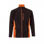 VL GERAS. Casaco polar bicolor (220g/m&sup2;) em poli&eacute;ster (100%) - Preto/Laranja