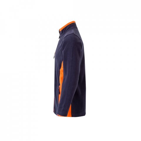 VL GERAS. Casaco polar bicolor (220g/m&sup2;) em poli&eacute;ster (100%) - Azul marinho/Laranja