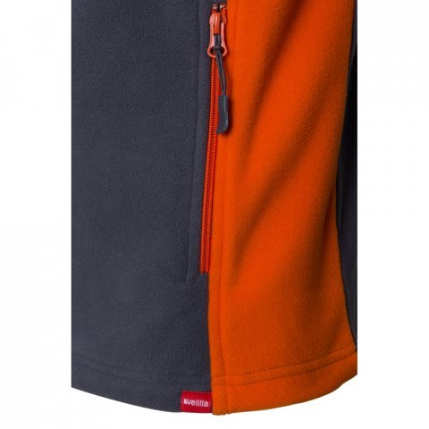 VL GERAS. Casaco polar bicolor (220g/m&sup2;) em poli&eacute;ster (100%) - Cinzento/Laranja