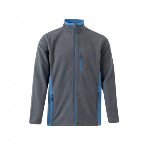 VL GERAS. Casaco polar bicolor (220g/m&sup2;) em poli&eacute;ster (100%) - Cinzento/Azul Claro