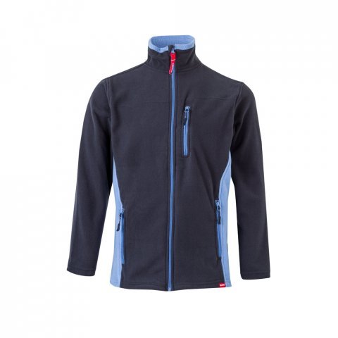 VL GERAS. Casaco polar bicolor (220g/m&sup2;) em poli&eacute;ster (100%) - Azul marinho/Azul Claro