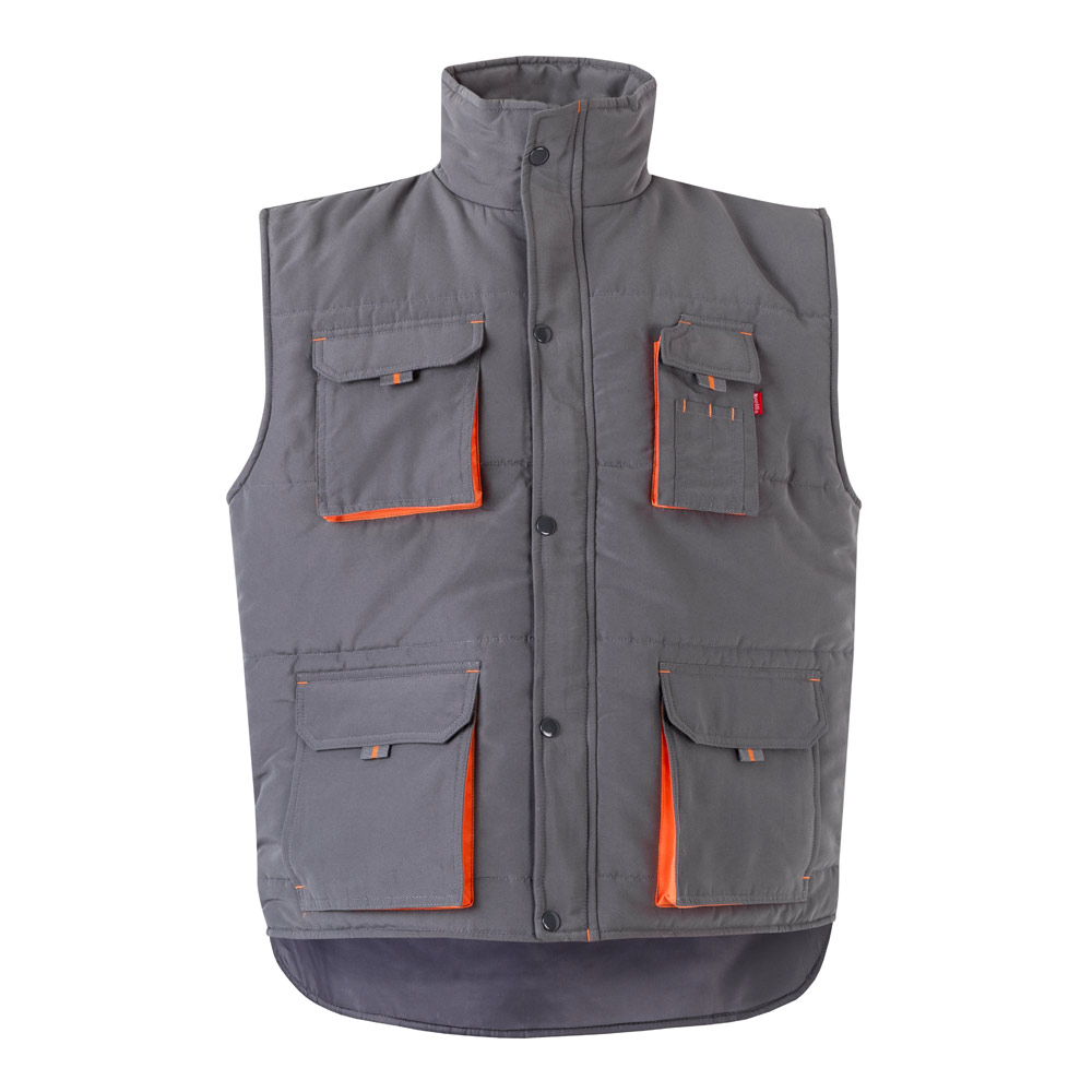 VL NERGAL. Gilet imbottito, bicolore e con diverse tasche (120g/m²), in poliestere (100%)