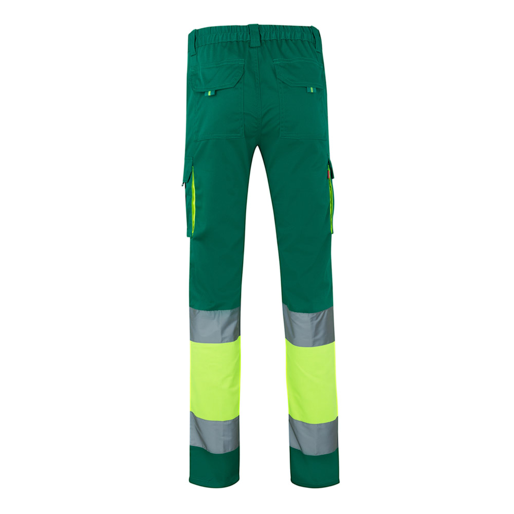 VL ZEUS. Pantaloni elasticizzati bicolore con diverse tasche (240g/m²), in cotone (46%), EME (38%) e poliestere (16%)