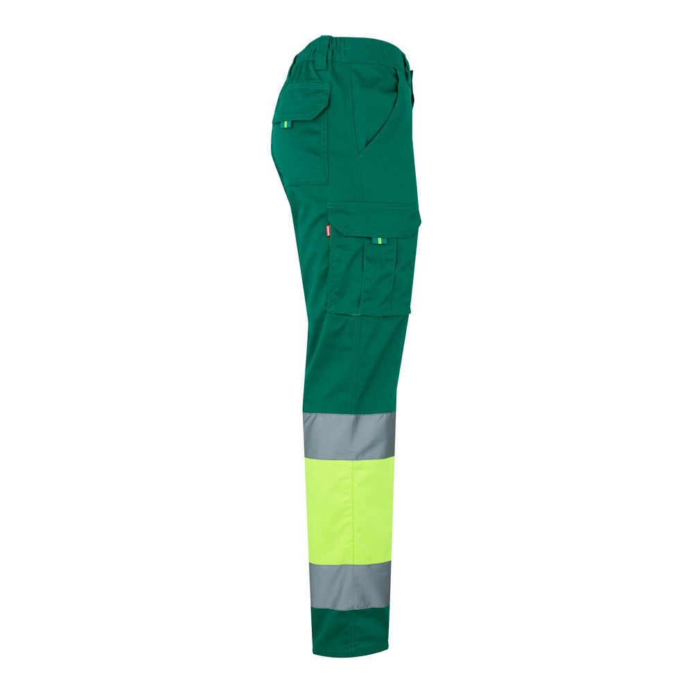 VL ZEUS. Pantaloni elasticizzati bicolore con diverse tasche (240g/m²), in cotone (46%), EME (38%) e poliestere (16%)