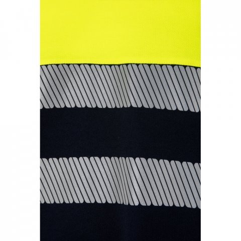 VL BASTET. Dvoubarevn&eacute; pik&eacute; tričko (150 g/m&sup2;), z bavlny (55 %) a polyesteru (45 %) - Modr&aacute;/Žlut&aacute;