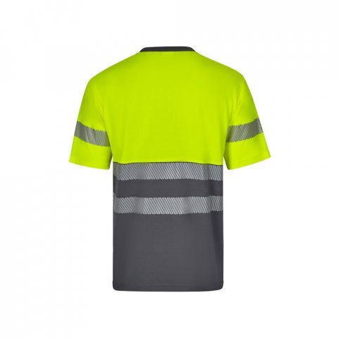 VL BASTET. Dvoubarevn&eacute; pik&eacute; tričko (150 g/m&sup2;), z bavlny (55 %) a polyesteru (45 %) - &Scaron;ed&aacute;/Žlut&aacute;