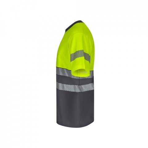 VL BASTET. Dvoubarevn&eacute; pik&eacute; tričko (150 g/m&sup2;), z bavlny (55 %) a polyesteru (45 %) - &Scaron;ed&aacute;/Žlut&aacute;