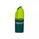 VL ACHELOUS. Polo bicolor piqu&eacute; (150g/m&sup2;) de manga curta, em algod&atilde;o (55%) e poli&eacute;ster (45%) - Verde/Amarelo