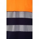 VL ACHELOUS. Polo bicolor piqu&eacute; (150g/m&sup2;) de manga curta, em algod&atilde;o (55%) e poli&eacute;ster (45%) - Azul marinho/Laranja