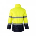 VL THEMIS. Parka bicolore (190g/m&sup2;), in poliestere (100%), con rivestimento in PU - Blu scuro/Giallo