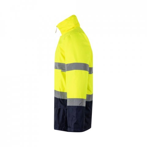 VL THEMIS. Parka bicolore (190g/m&sup2;), in poliestere (100%), con rivestimento in PU - Blu scuro/Giallo