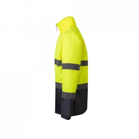 VL THEMIS. Parka bicolore (190g/m&sup2;), in poliestere (100%), con rivestimento in PU - Grigio/Giallo