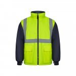 VL JUNO. Parka bicolore 4-in-1 (180g/m&sup2;), in poliestere (100%) con rivestimento in PU - Blu scuro/Giallo