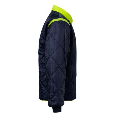VL JUNO. Parka 4 em 1 bicolor (180g/m&sup2;), em poli&eacute;ster (100%) com revestimento de PU - Azul marinho/Amarelo
