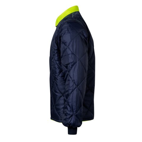 VL JUNO. Parka 4 em 1 bicolor (180g/m&sup2;), em poli&eacute;ster (100%) com revestimento de PU - Azul marinho/Amarelo