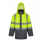 VL JUNO. Parka bicolore 4-in-1 (180g/m&sup2;), in poliestere (100%) con rivestimento in PU - Grigio/Giallo