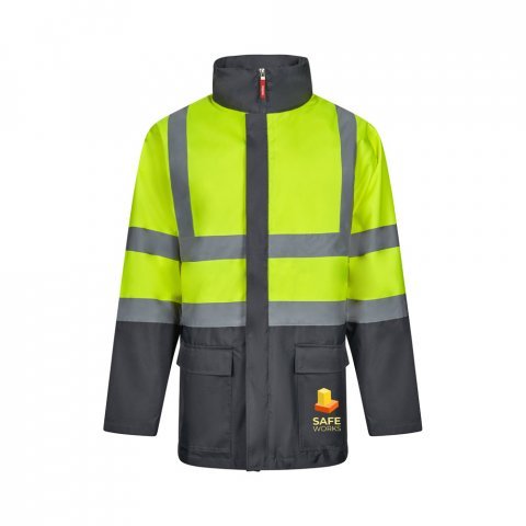 VL JUNO. Parka bicolore 4-in-1 (180g/m&sup2;), in poliestere (100%) con rivestimento in PU - Grigio/Giallo