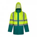 VL JUNO. Parka bicolore 4-in-1 (180g/m&sup2;), in poliestere (100%) con rivestimento in PU - Verde/Giallo