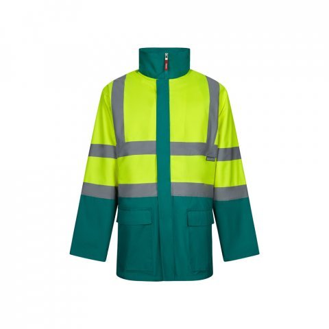 VL JUNO. Parka bicolore 4-in-1 (180g/m&sup2;), in poliestere (100%) con rivestimento in PU - Verde/Giallo
