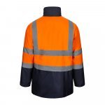 VL JUNO. Parka bicolore 4-in-1 (180g/m&sup2;), in poliestere (100%) con rivestimento in PU - Blu scuro/Arancione