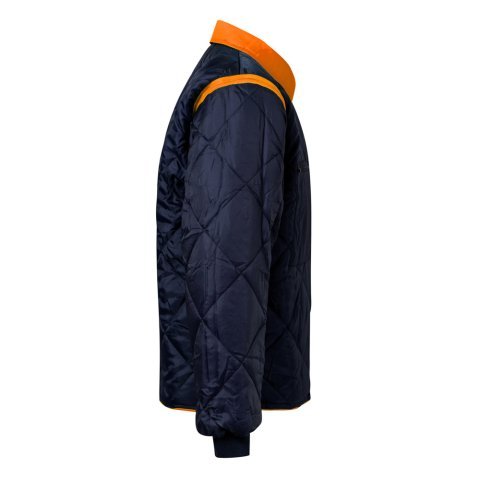 VL JUNO. Parka 4 em 1 bicolor (180g/m&sup2;), em poli&eacute;ster (100%) com revestimento de PU - Azul marinho/Laranja